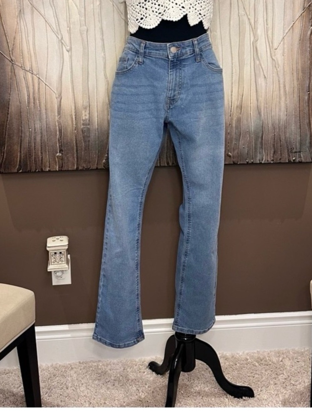 Women's Blue Denim Jeans by LC WAIKIKI in Cyprus NWOT 34/29 A01221 straight cut